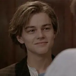 😂 Leonardo DiCaprio acteur, portret, jong, man, beroemdheid, film telegram sticker