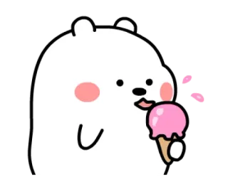 ✨ ours, dessin animé, glace, mignon, dessert whatsapp sticker