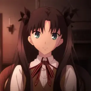 🙂 Rin Tohsaka Fate/stay night Anime, Cartone animato, Ragazza, Carino, Personaggio, Ritratto telegram sticker
