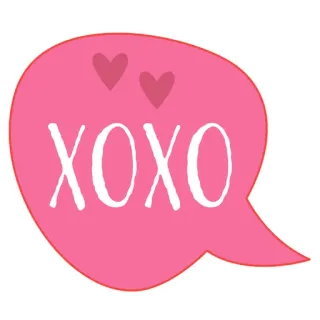 😍 XOXO xoxo, ハグとキス, 愛, チャットバブル, ハート, あいさつ telegram sticker