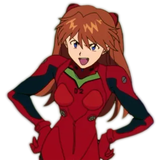 😏 Asuka Langley Sohryu Neon Genesis Evangelion Anime, Charakter, TV Serie, Manga, Eva, Asuka Langley Soryu, Neon Genesis Evangelion telegram sticker