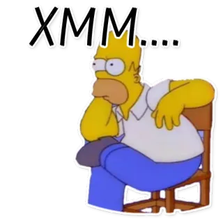 🤔 Homer Simpson The Simpsons XMM... Homer Simpson, thinking, bored, cartoon, animation, lazy telegram sticker