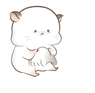 😟 criceto, carino, triste, piangendo, kawaii, animale telegram sticker