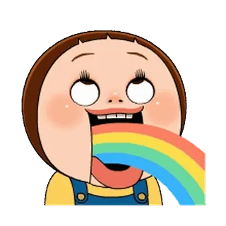 🤮 Dibujo animado, Lengua, Arcoíris, Expresión, Lindo, Personaje telegram sticker