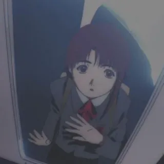 👀 Lain Iwakura Serial Experiments Lain Anime, Fille, Uniforme scolaire, Portrait whatsapp sticker