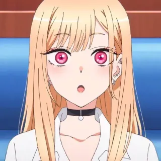 😯 Anime, Fille, Blonde, Portrait, Dessin animé telegram sticker