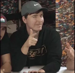 🌟 MrBeast youtuber, mrbeast, pointing, winking, person telegram sticker