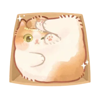😮 kapebeans. kucing, anak kucing, kotak, lucu, hewan, hewan peliharaan whatsapp sticker