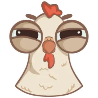 🤨 frango, desenho animado, engraçado, animal, pássaro, meme telegram sticker