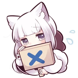 ❌ Аниме, Милый, Отказ, Ошибка, Провал, Крест, Наклейка telegram sticker