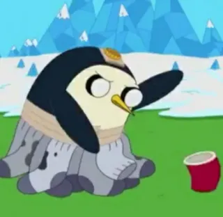 🥤 Gunther Adventure Time penguin, cartoon, adventure time, gunther, ice king, funny, cute telegram sticker