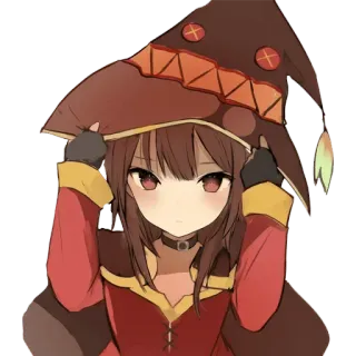 😳 Megumin Konosuba animé, mage, mignon, fille, personnage whatsapp sticker