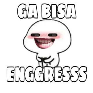 😁 GA BISA ENGGRESSSS Cartoon, Meme, Grappig, Humor telegram sticker