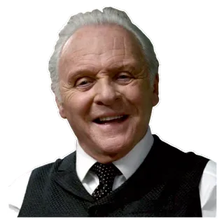 😀 Anthony Hopkins actor, retrato, sonriendo, hombre whatsapp sticker