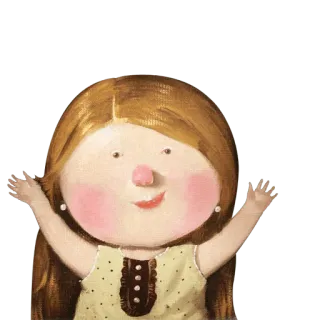👋 мультфильм, девочка, милый, иллюстрация, персонаж, наклейка whatsapp sticker