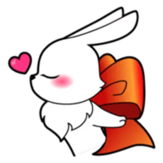 😘 coniglio, cuore, amore, carino, cartone animato, animale telegram sticker