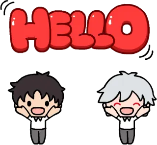 👋 HELLO halo, salam, kartun, karakter, lucu telegram sticker