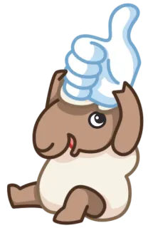 👍 animal, joinha, ovelha, fofo, desenho animado, emoji telegram sticker