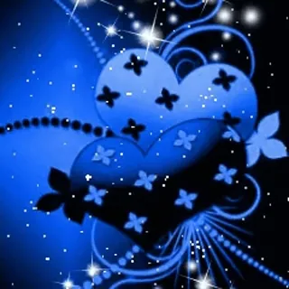 🎈 coeurs, bleu, amour, pailleté, décoration telegram sticker