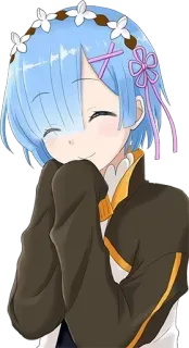 😊 Rem Аниме, Милый, Девушка, Улыбка, Рем whatsapp sticker