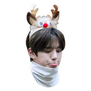😟 คน, ผู้ชาย, กวางเรนเดียร์, คริสต์มาส, วันหยุด, ภาพเหมือน, ภาพถ่ายหน้า telegram sticker