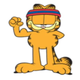🏋‍♂ Garfield Garfield, kot, kreskówka, ćwiczenia, fitness, pomarańczowy kot, podnoszenie ciężarów telegram sticker