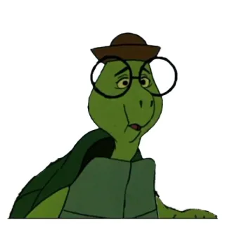 🐢 turtle, cartoon, animal, glasses, hat whatsapp sticker
