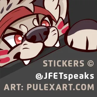 📝 STICKERS ©
@JFETspeaks
ART: PULEXART.COM pegatinas, arte, animal, furry, dibujos animados, arte digital telegram sticker