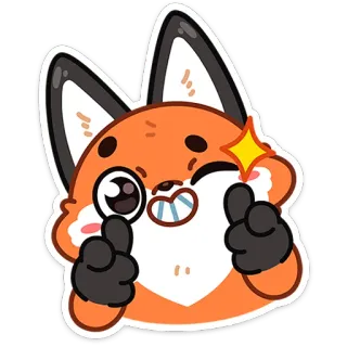 ⭐ fuchs, cartoon, daumen hoch, tier, süß, positiv telegram sticker