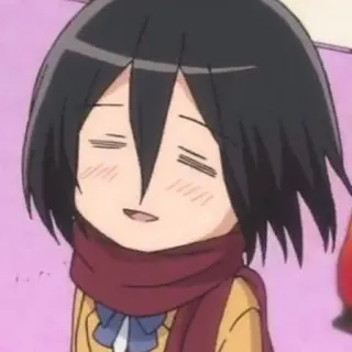 😐 Mikasa Ackerman Attack on Titan Anime, Charakter, Mikasa, Attack on Titan, Cartoon, Chibi whatsapp sticker