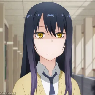 👻 anime, garota, uniforme escolar, cabelo comprido telegram sticker