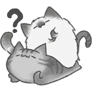 🤨 kat, dier, vraag, sticker, schattig, cartoon whatsapp sticker