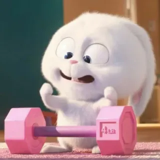 💪 Snowball The Secret Life of Pets ウサギ, 漫画, 動物, ペット, 運動, フィットネス telegram sticker