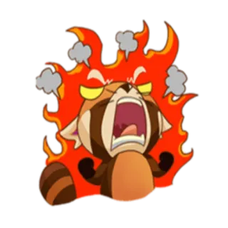 😡 Panda merah, Marah, Berkobar, Kesal, Kartun, Emosi telegram sticker