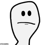 😕 Figur, Weiß, Neutrales Gesicht, Simpel, Cartoon, Ausdruckslos telegram sticker