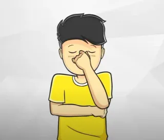 🎭 dessin animé, garçon, pleurs, triste, émotion, geste, animé whatsapp sticker