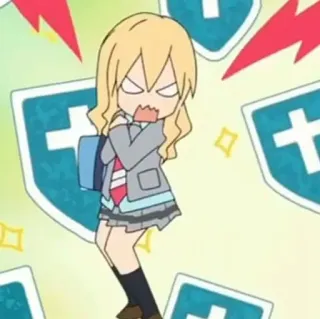 🎻 アニメ, 女子高生, 怒り, 表情, イライラ telegram sticker