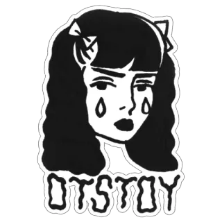 😒 OTSTOY triste, fille, pleurs, larmes, illustration, dessin animé whatsapp sticker