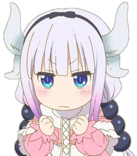😠 Kanna Kamui Miss Kobayashi's Dragon Maid anime, dragon, cute, kanna, kanna kamui, miss kobayashi's dragon maid telegram sticker