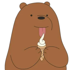 🍦 ice cream, bear, cartoon telegram sticker