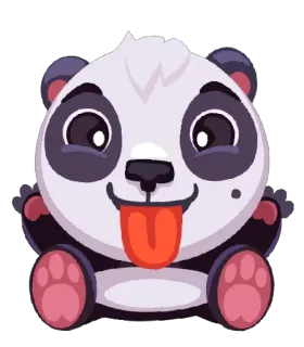 😜 Panda, Cartoon, Schattig, Dier, Sticker telegram sticker