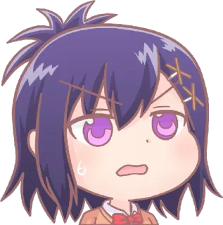 😑 anime, cartoon, angry, chibi, kawaii telegram sticker