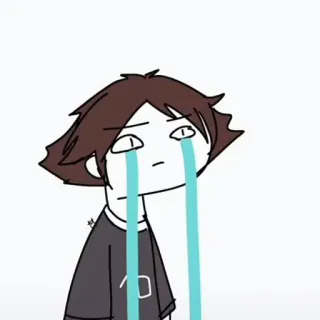 🦈 Cartone animato, Pianto, Triste, Lacrime, Emozione, Disegno telegram sticker