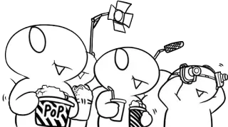 🍟 POP Dessin animé, Popcorn, Film, Monstre, Divertissement, Animation whatsapp sticker