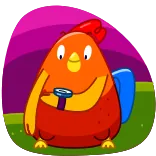 😴 frango, relógio, animal, desenho animado, pássaro telegram sticker