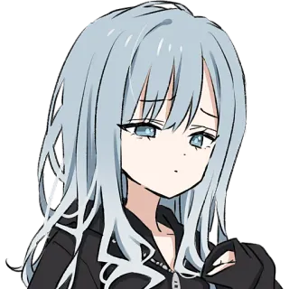 😕 动漫, 漫画, 女孩, 悲伤, 情感, 角色, 插画 whatsapp sticker