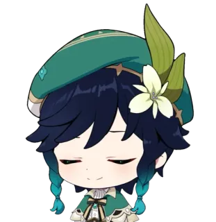 😌 Venti Genshin Impact venti, genshin impact, anime, gioco, chibi telegram sticker