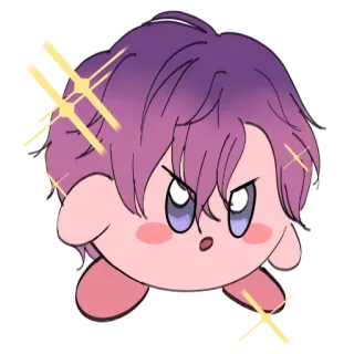 😏 Kirby kirby, fanart, videojuego, nintendo, lindo, rosa, personaje telegram sticker
