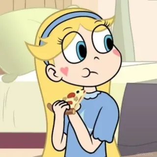 💫 Star Butterfly Star vs. the Forces of Evil Dibujos animados, Pizza, Comiendo, Star Butterfly, Disney whatsapp sticker