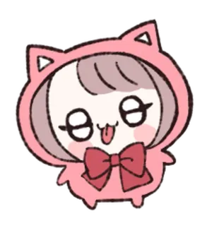 🦀 cute, cat, character, pink, animal whatsapp sticker